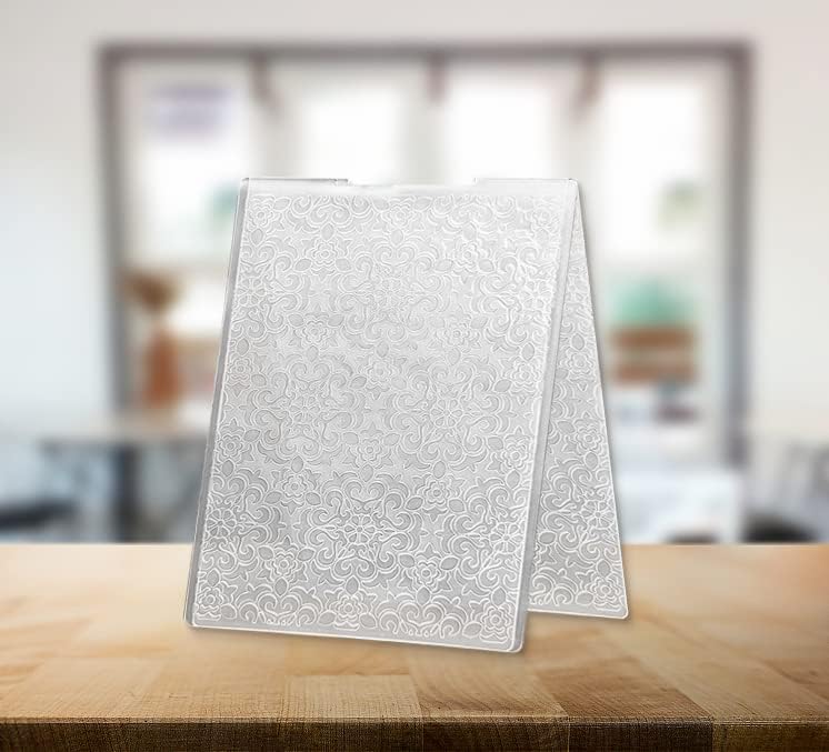 ALIBBON Flower Background Plastic Embossing Folders for Card Making, Flower Frame Embossing Folders for DIY Scrapbooking, Lace Flowers Template Folders for Paper Craft Photo Album Decorations - Image 5